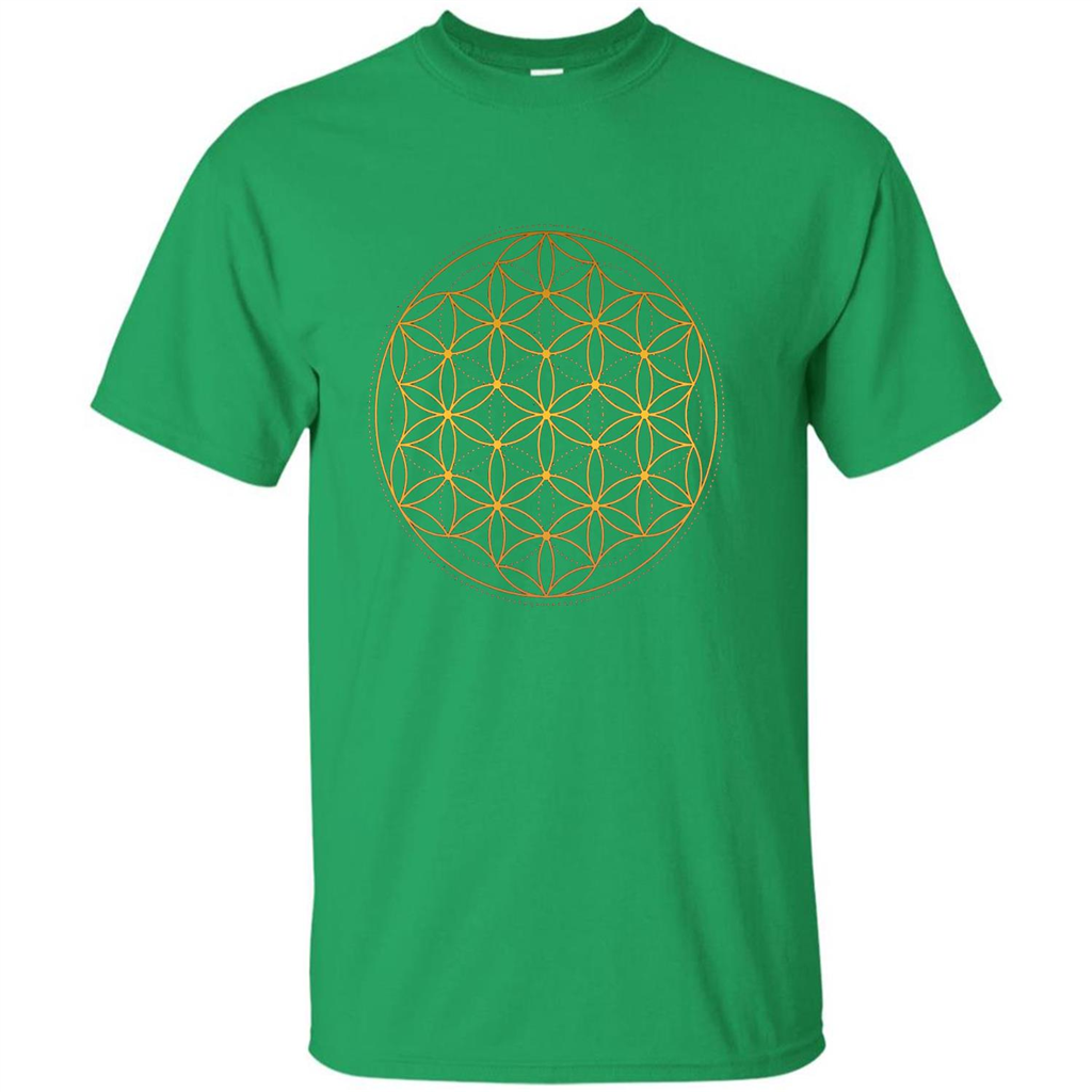 Beautiful Gold Sacred Geometry T-shirt Irish Green