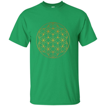 Beautiful Gold Sacred Geometry T-shirt Irish Green