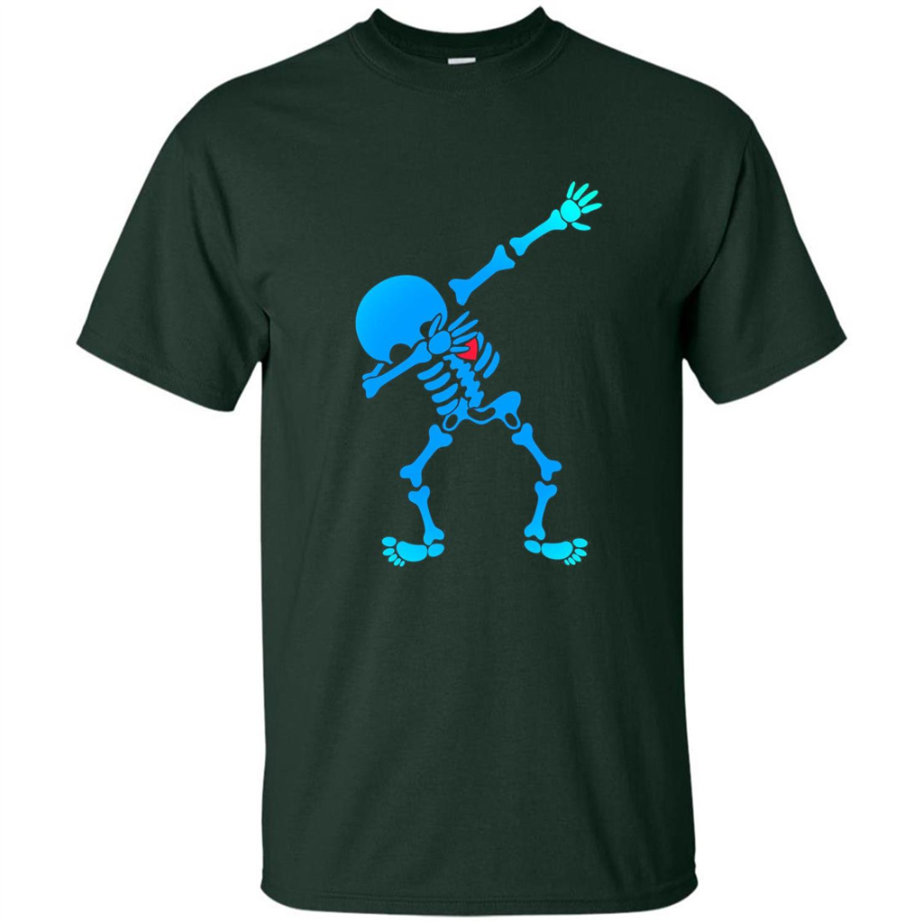 Dabbing Skeleton Halloween 2017 T-shirt Forest Green