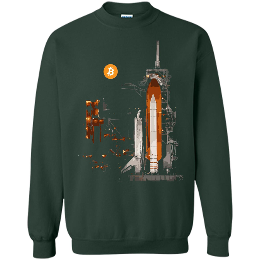 Bitcoin T-Shirt Crypto Shirt Blockchain T-shirt Moon Forest Green