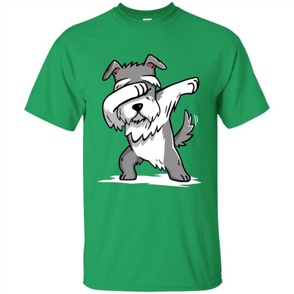 Schnauzer Cute Dabbing T-Shirt Funny Dab Dance Gift T-shirt Irish Green