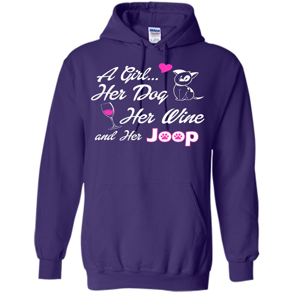 Dog T-shirt A Girl Her Dog Her Wine And Her Joop T-shirt Purple