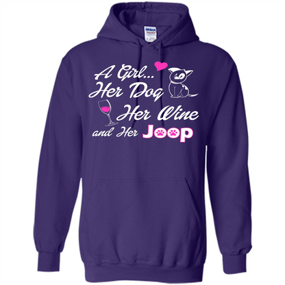 Dog T-shirt A Girl Her Dog Her Wine And Her Joop T-shirt Purple