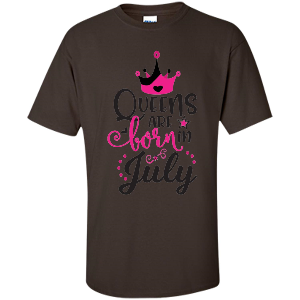 Queens Are Born in July T-shirt Dark Chocolate