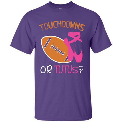 Pregnancy T-shirt Touchdowns Or Tutus T-shirt Purple