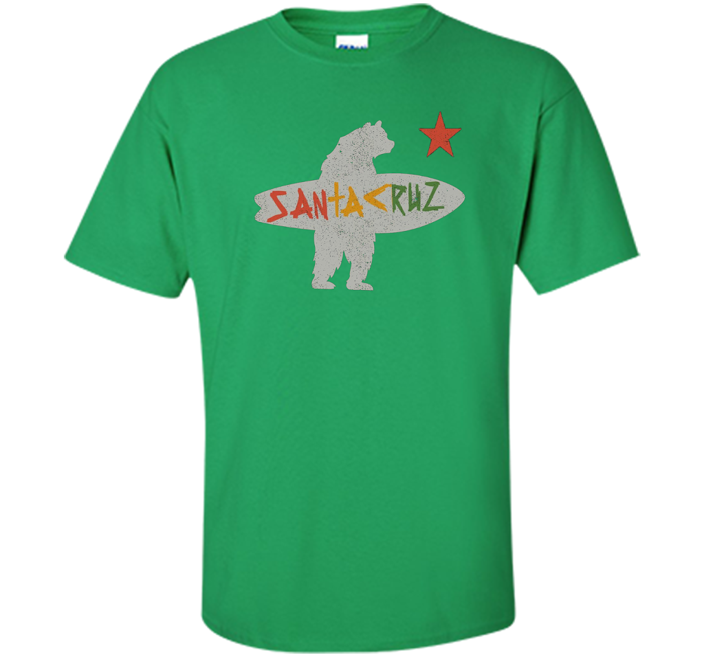 Santa Cruz Surf Bear Rockport Texas T-shirt Irish Green