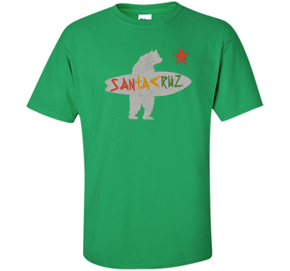 Santa Cruz Surf Bear Rockport Texas T-shirt Irish Green