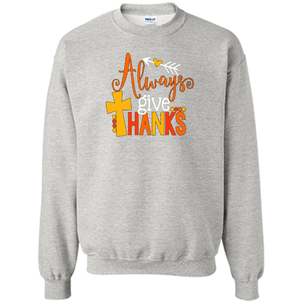 Cute Kids Thanksgiving Shirt - Always Give Thanks T-Shirt Ash