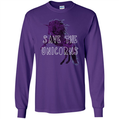 Unicorn T-shirt Save the Unicorns T-shirt Purple