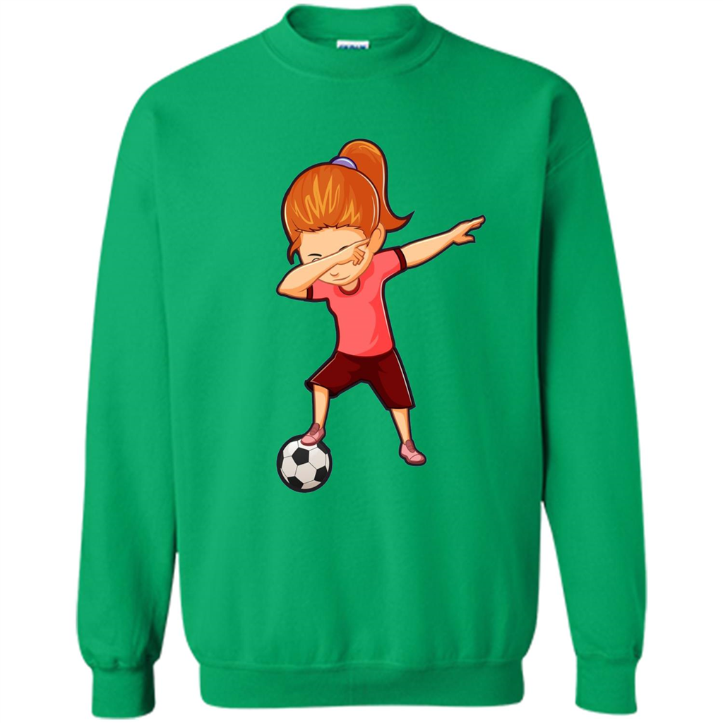 Soccer T-shirt For Girls Funny Dabbing Dab Dance Soccer Ball Irish Green