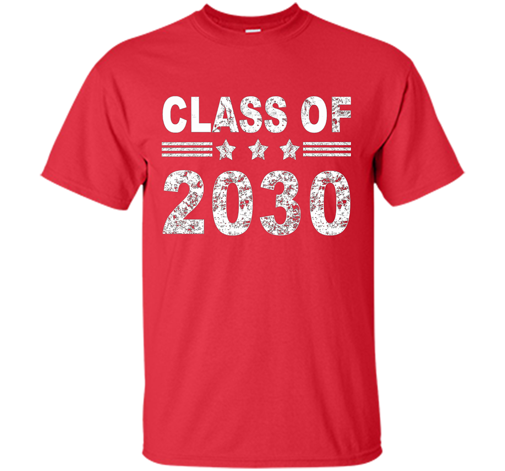 Kindergarten T-shirt Class Of 2030 Kindergarten Style T-shirt Red