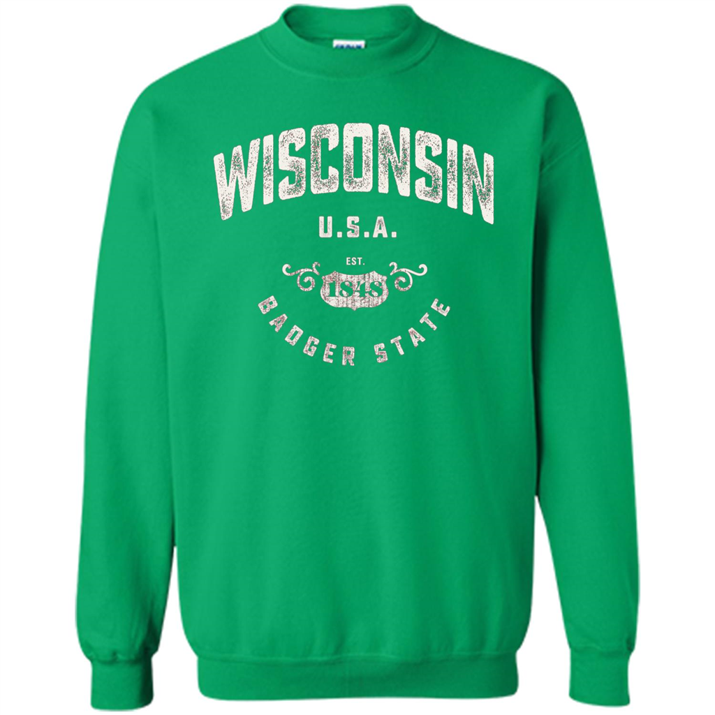 Wisconsin Badger State T-shirt Irish Green