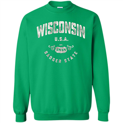Wisconsin Badger State T-shirt Irish Green