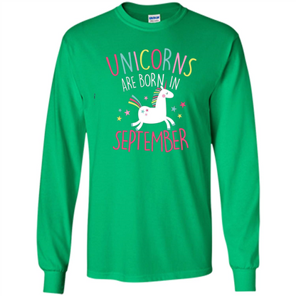 Unicorns Are Born In September Birthday T-Shirt Irish Green