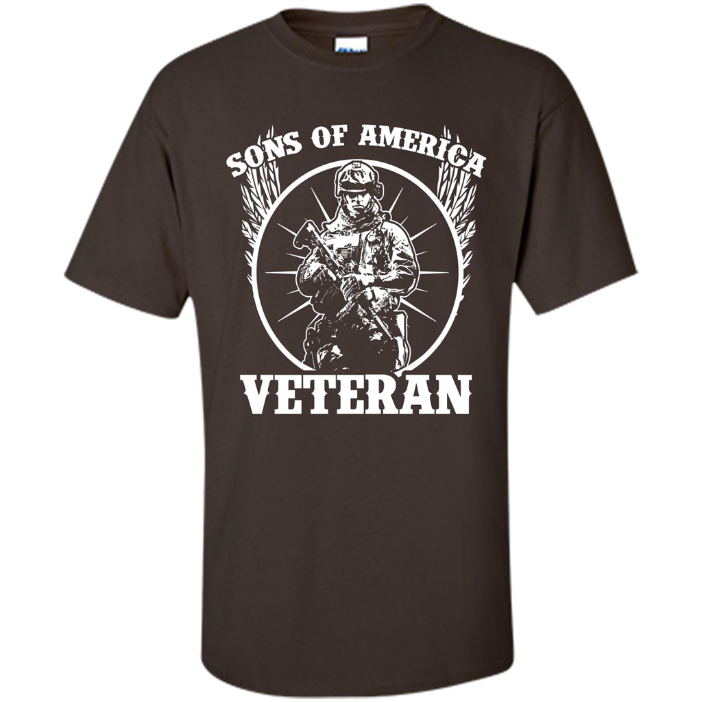 Military T-shirt Sons Of America Veteran Dark Chocolate