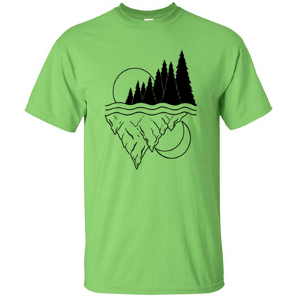 Nature Merged Moon And Sun T-shirt Lime