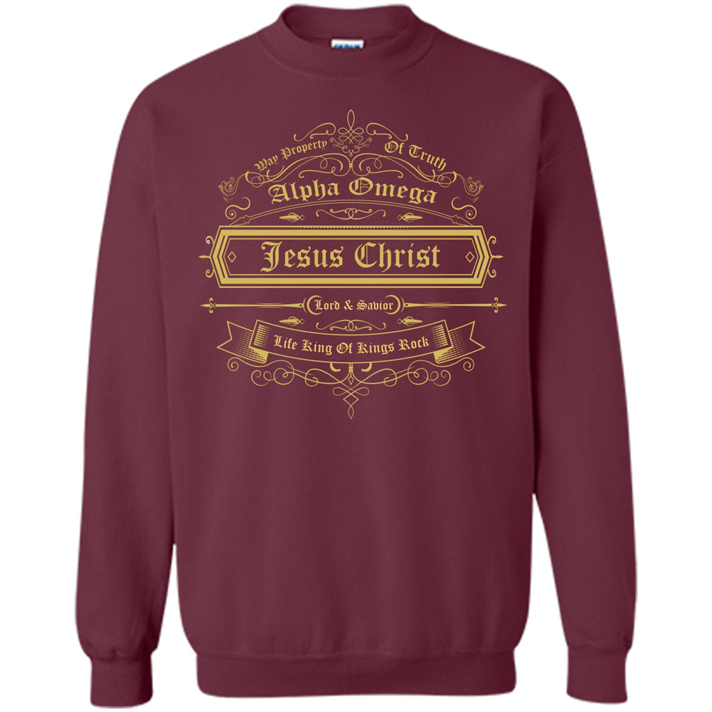 Christian T-shirt Way Property Of Truth Jesus Christ Alpha Omega Lord Maroon