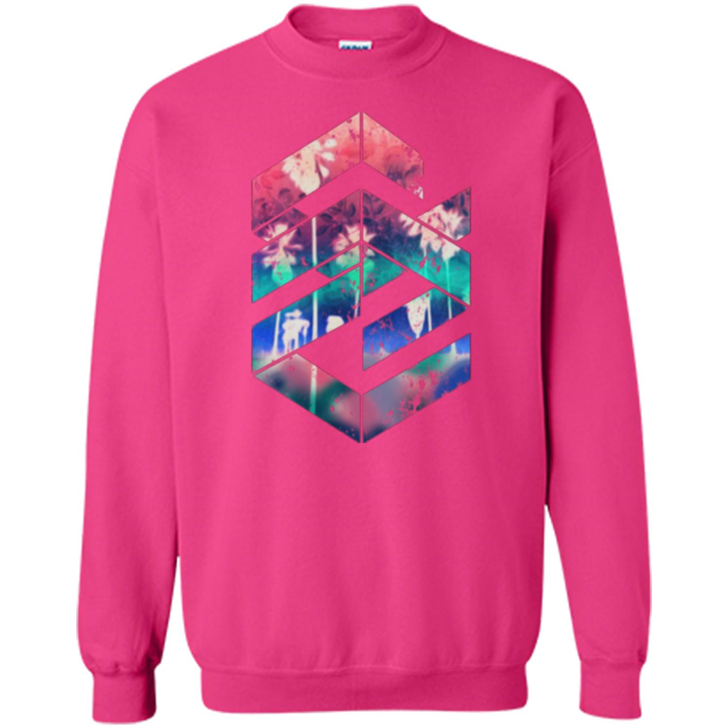 Red Summer Beach Palm Trees T-shirt Heliconia