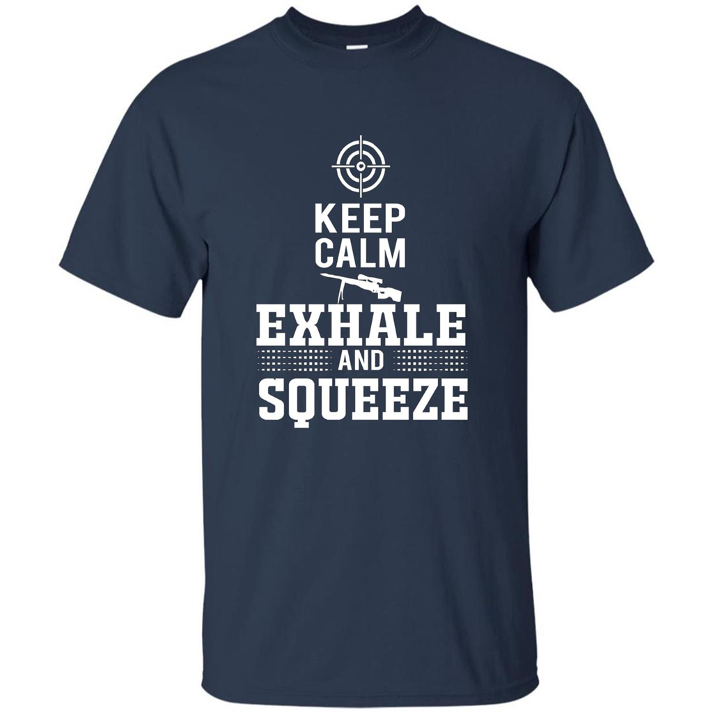 Keep Calm - Exhale and Squeeze T-shirt Navy