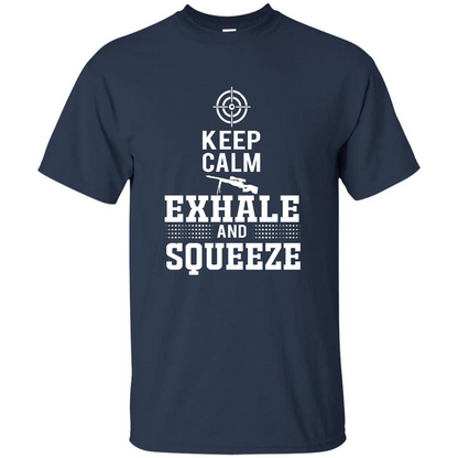 Keep Calm - Exhale and Squeeze T-shirt Navy