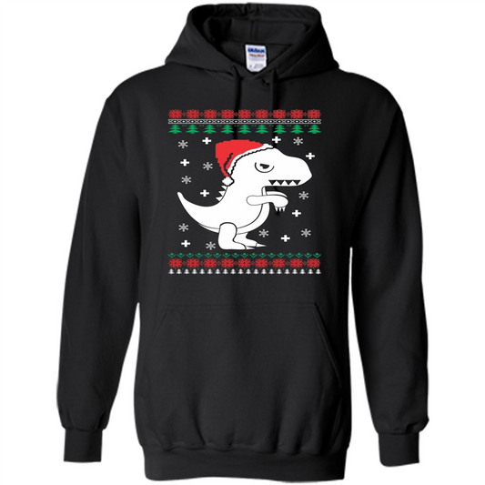 Dinosaur Christmas T-shirt T-rex T-shirt Black