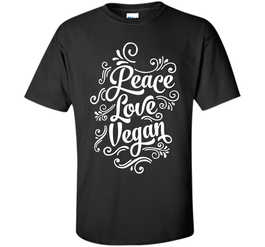 Peace Love Vegan T-shirt Black S