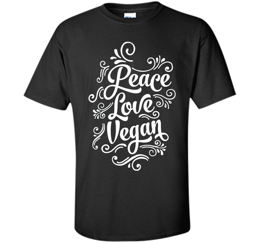 Peace Love Vegan T-shirt Black S