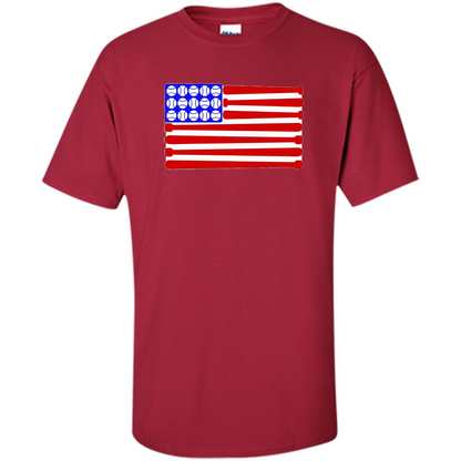 Baseball American Flag T-Shirt Cardinal