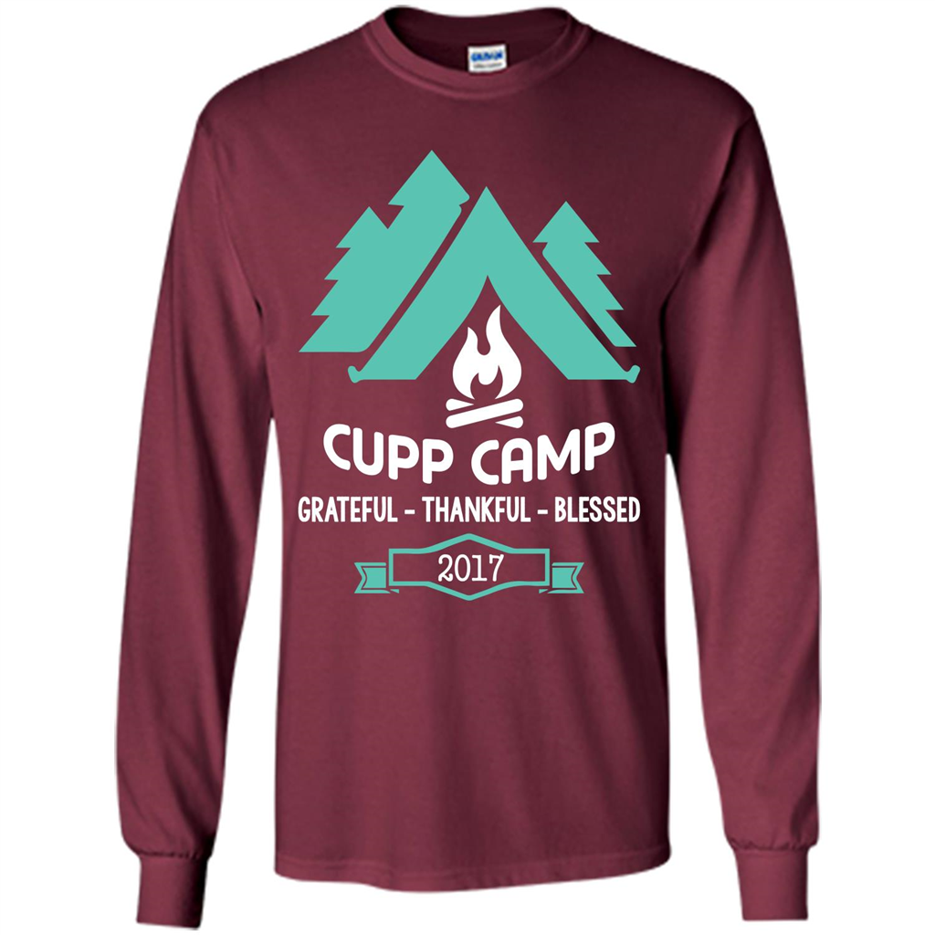 Camping T-shirt Cupp Camp Grateful - Thankful - Blessed 2017 Maroon