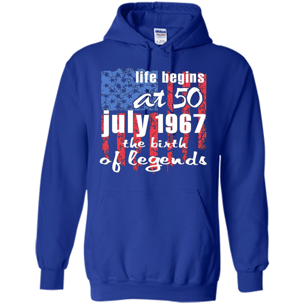 Life Begins At 50 T-shirt July 1967 The Birth Of Legends T-shirt Royal