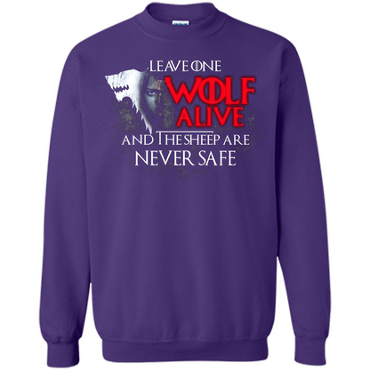 GOT T-shirt Leave One Wolf Alive And The Sheep Are Never Safe Orange