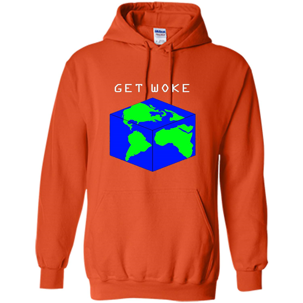 Flat Earther Get Woke T-shirt Earth Society T-shirt Orange