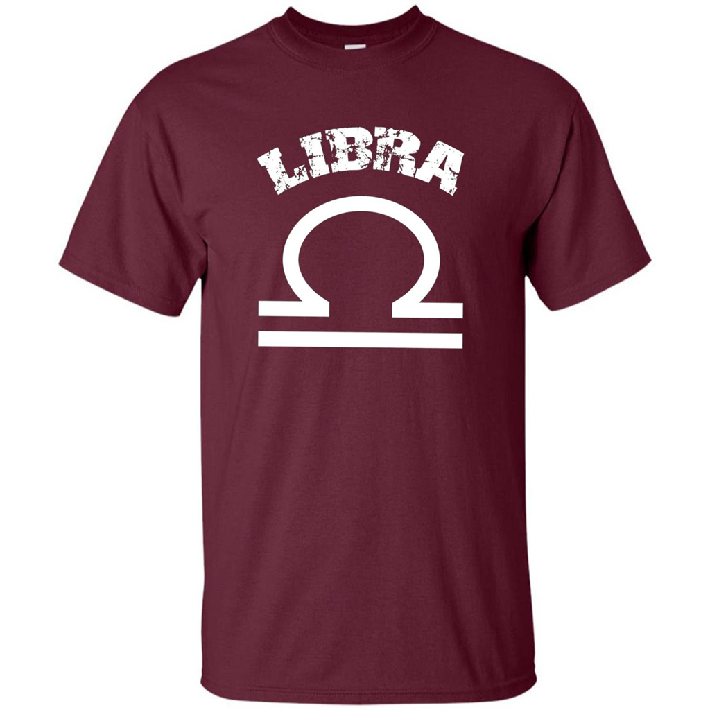 Libra T-shirt Libra Symbol Zodiac October Birthday T-shirt Maroon
