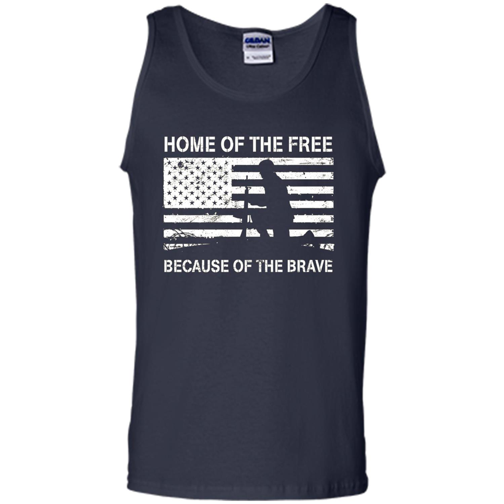 Military T-shirt Home Of The Free Because Of The Brave Navy
