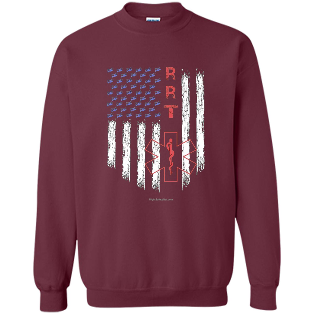 RRT - Respiratory Therapist American Flag T-shirt Maroon