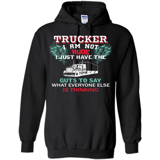 Trucker I Am Not Rude T-shirt Black