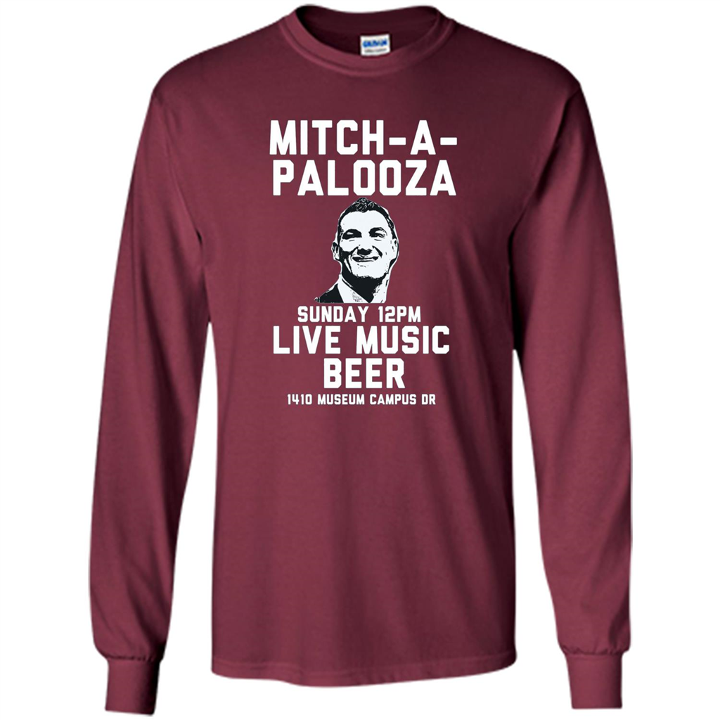 Mitch-a-palooza Live Music Beer T-shirt Maroon