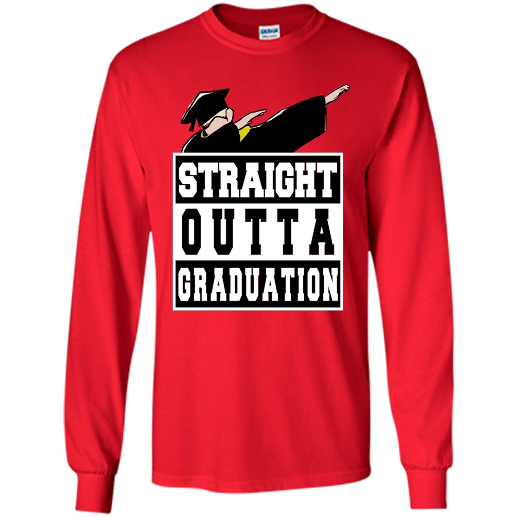 Straight Outta Graduation Dab Shirt College Graduate Gifts Red
