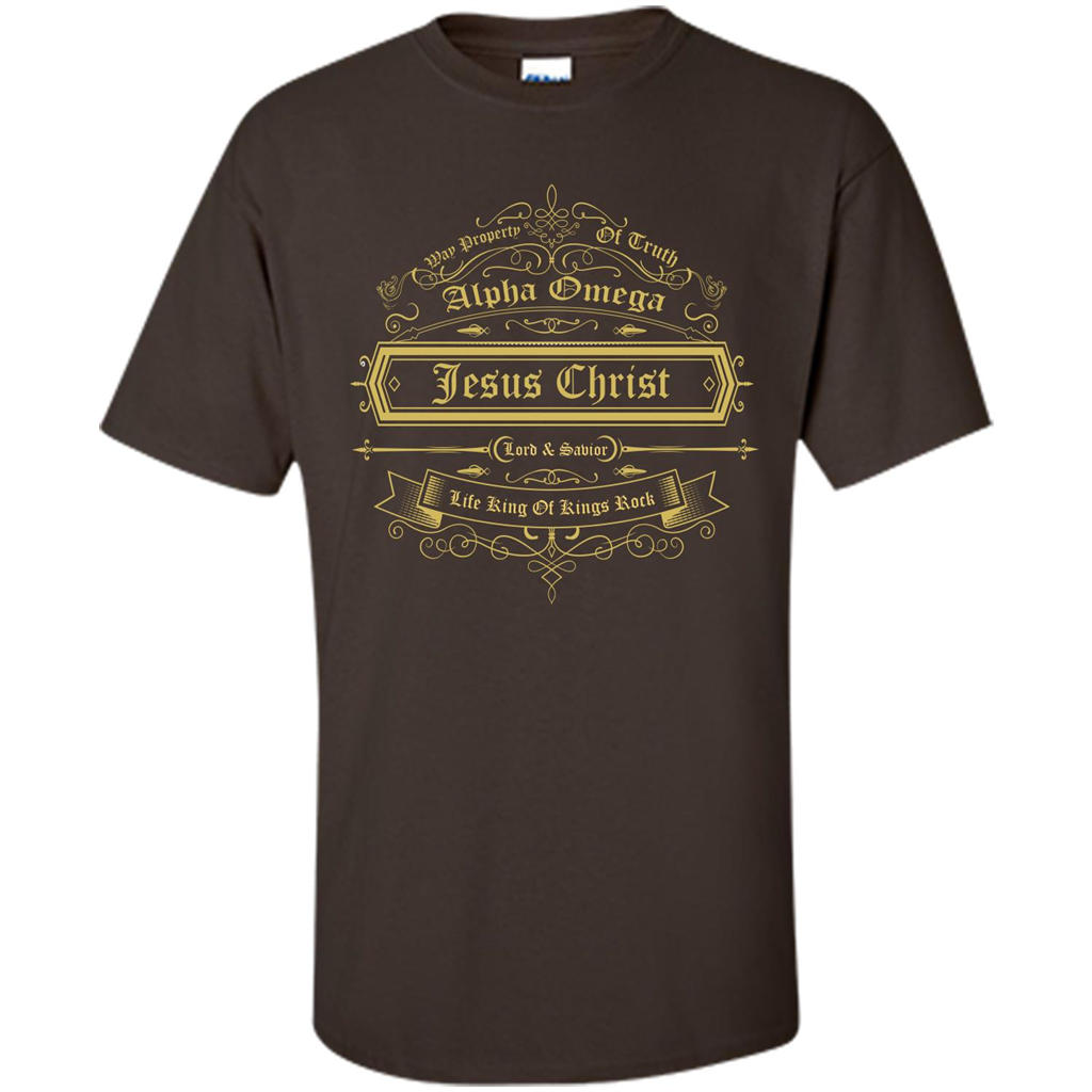 Christian T-shirt Way Property Of Truth Jesus Christ Alpha Omega Lord Dark Chocolate