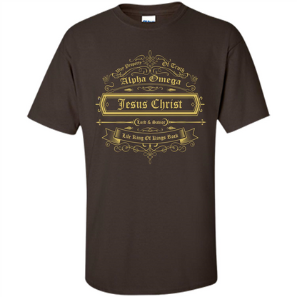 Christian T-shirt Way Property Of Truth Jesus Christ Alpha Omega Lord Dark Chocolate