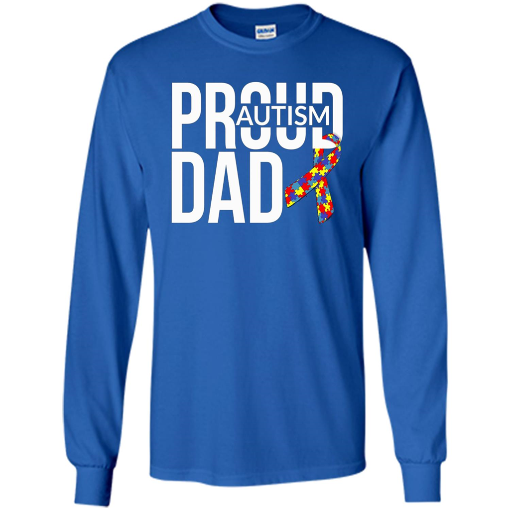 Proud Autism Dad T-shirt Autism Awareness Royal