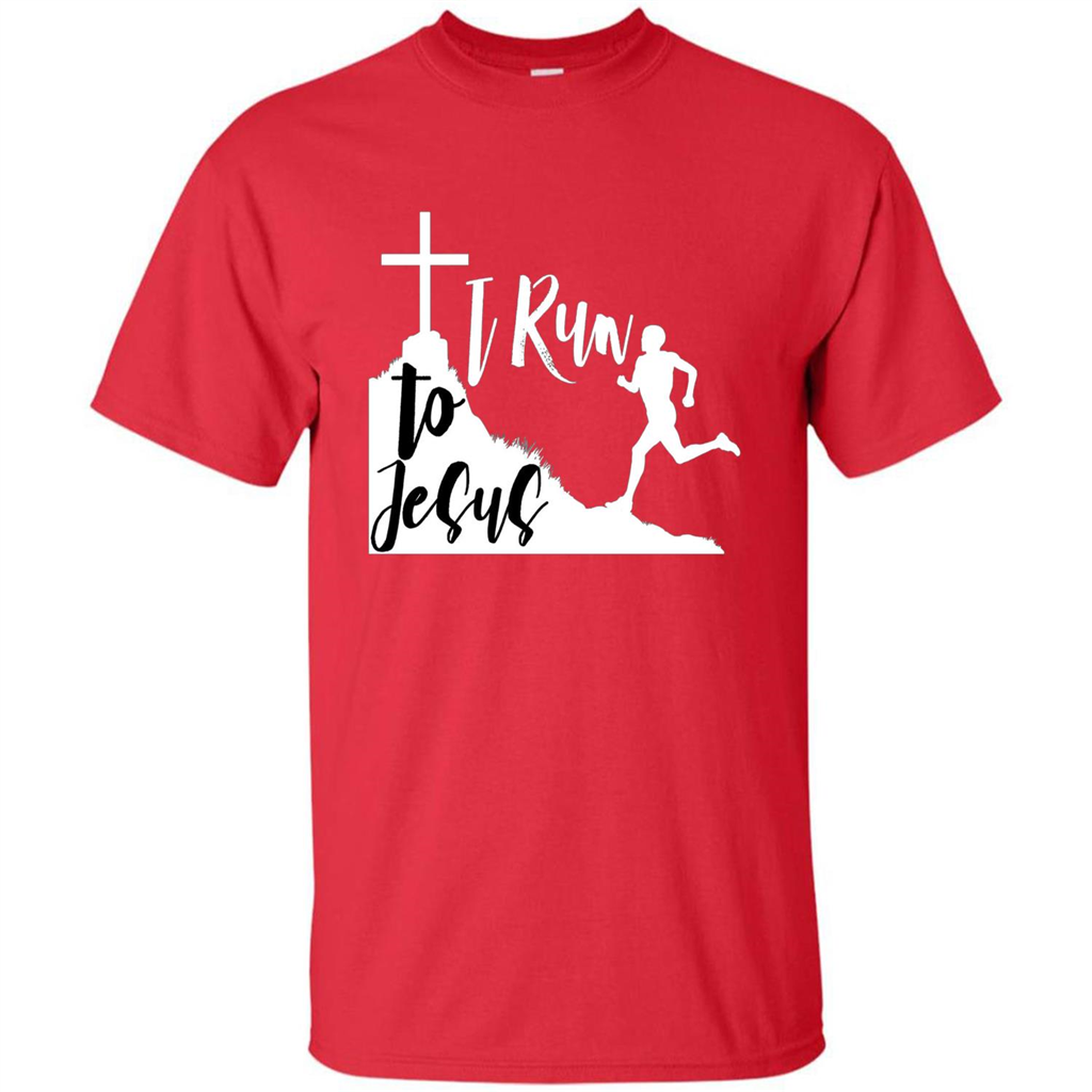 Christian T-shirt I Run To Jesus Red