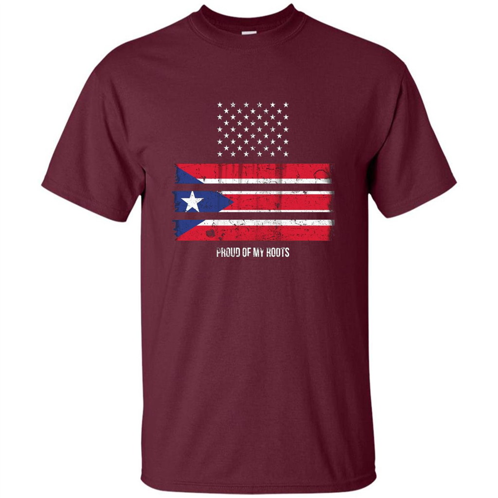 Puerto Rico USA Flag Pride T-Shirt Maroon