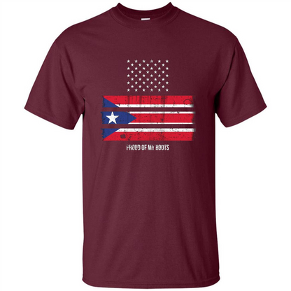 Puerto Rico USA Flag Pride T-Shirt Maroon