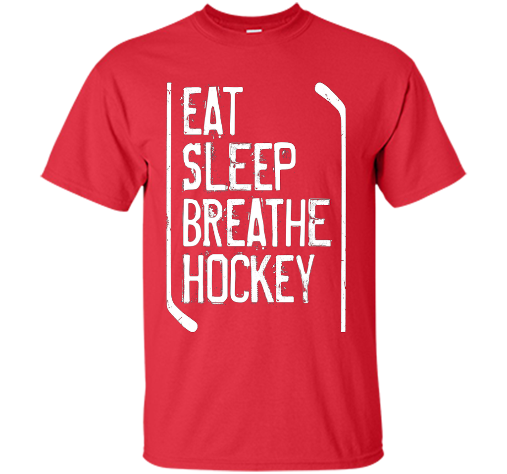Hockey T-shirt Eat Sleep Breathe Hockey Red