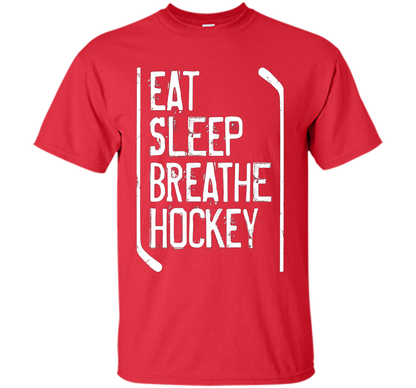 Hockey T-shirt Eat Sleep Breathe Hockey Red