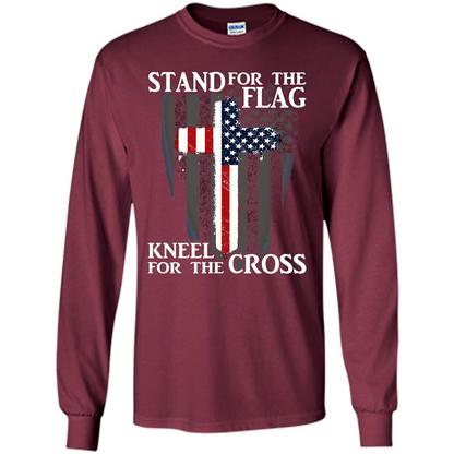 Stand For The Flag Kneel For The Cross T-Shirt Maroon