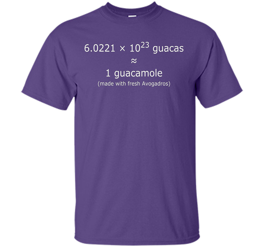 Scientist T-shirt Avogadro's Number Guacamole T-shirt Purple