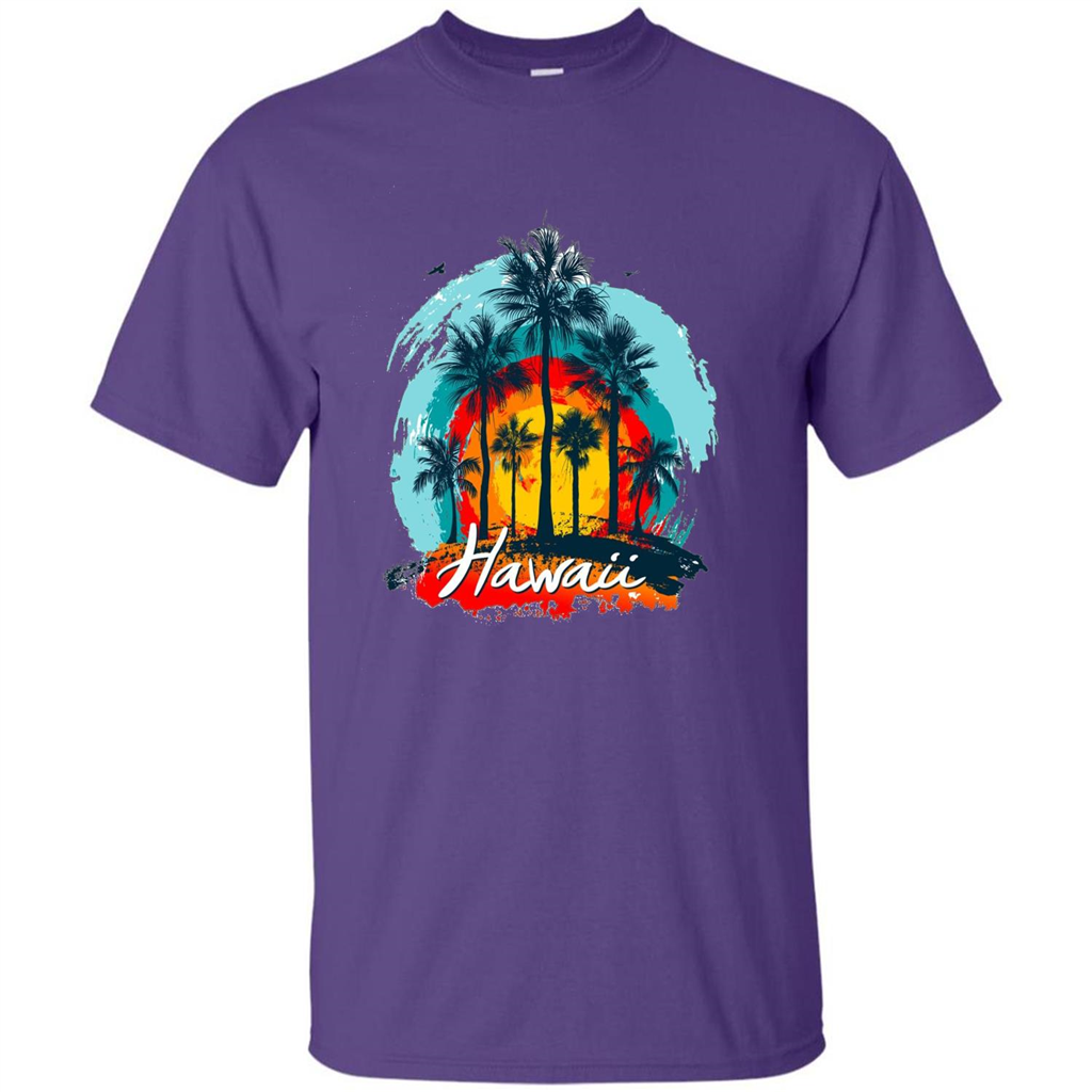 Summer T-shirt Hawaiian Islands Aloha T-Shirt Purple
