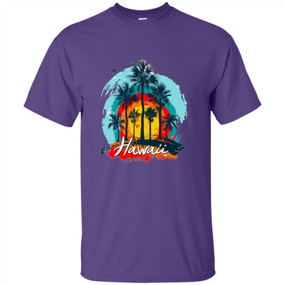 Summer T-shirt Hawaiian Islands Aloha T-Shirt Purple
